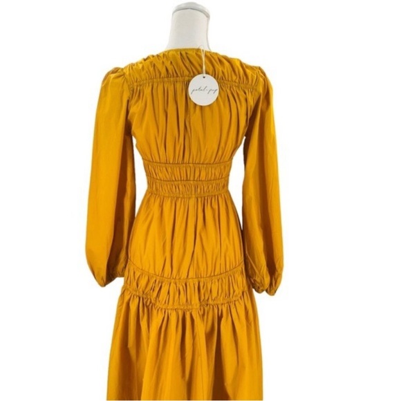 Petal & Pup NEW Dani Long Sleeve Cotton Maxi Dress in Mustard Yellow Size S - Picture 7 of 11